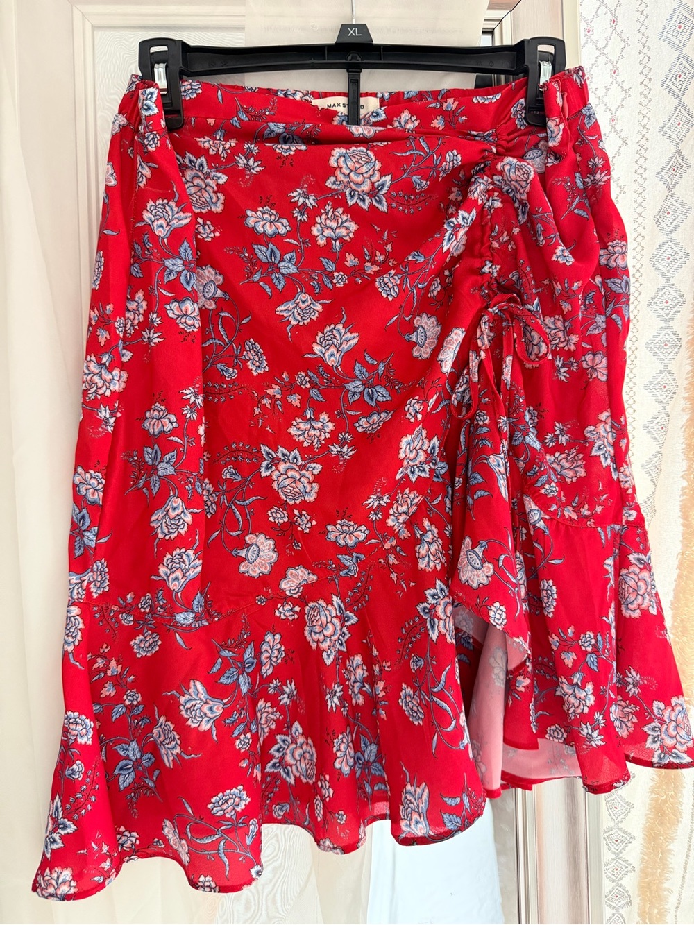 Max Studio Red Floral Skirt